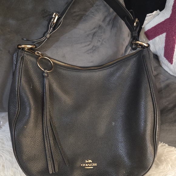 Coach Black Leather Shoulder Bag - Picture 6 of 14